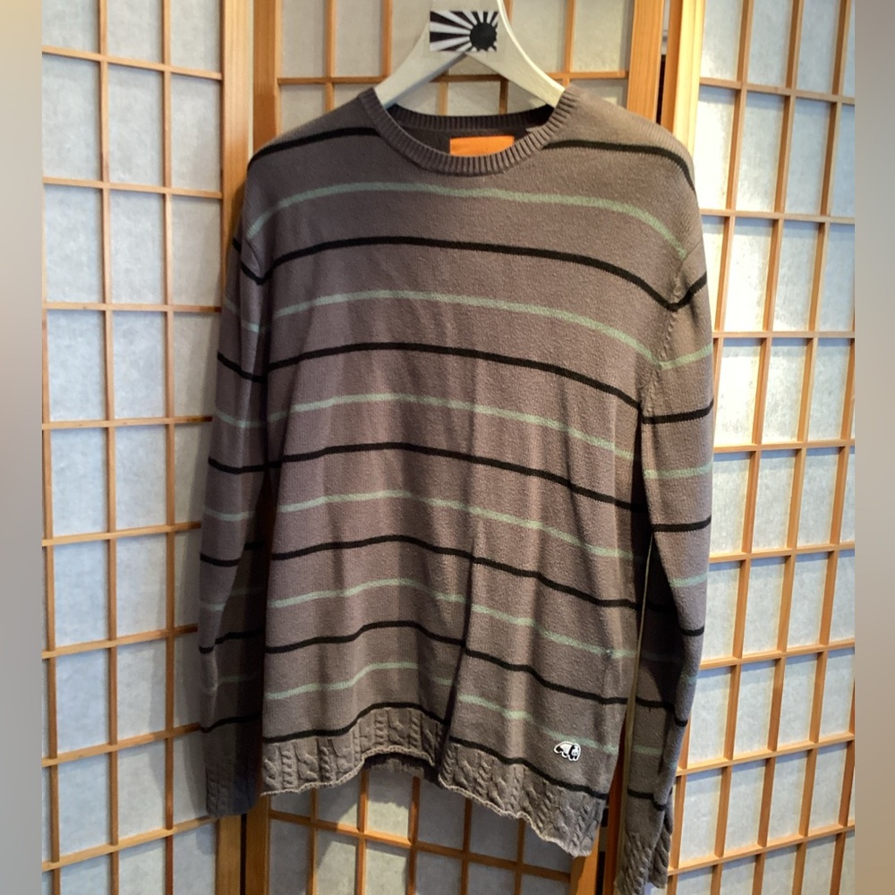 Vintage Enjoi Skateboards Blue Ribbon Knit Sweater Castle Rock Men's Size Large